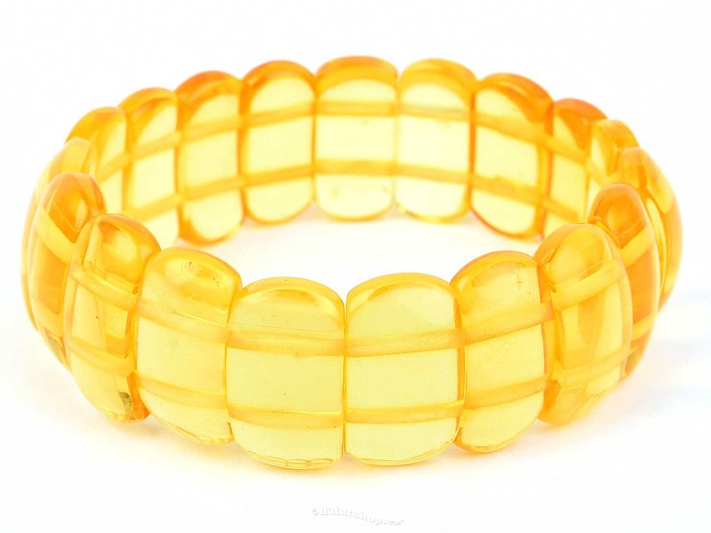 Wide bracelet yellow amber 22mm