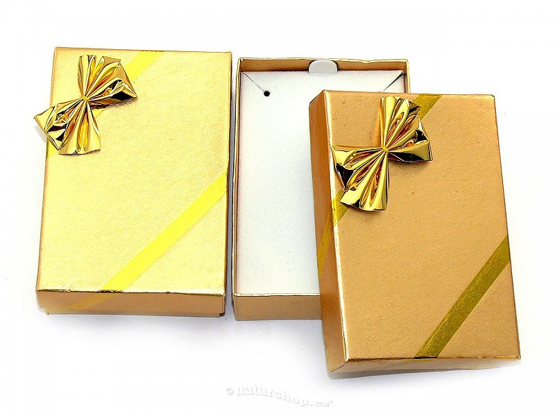 Dárková krabička zlatá 8 x 5,5cm - na přívěsek, náušnice
