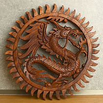 Vyřezávaný reliéf čínský drak 30cm