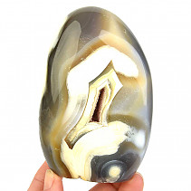 Agate snow stone with cavity from Madagascar 634g