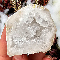 Quartz-calcite geode from Morocco 83g