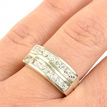 Stříbrný dámský prsten s kubickými zirkony Ag 925/1000 7,3g, vel.57