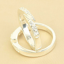 Jemný stříbrný prsten se zirkony Ag 925/1000 vel.53