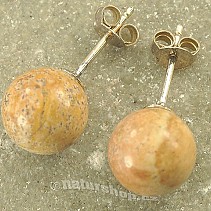 Earrings jasper beads 10 mm image Earring Ag