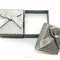 Gift box with gray bow 5 x 5cm - for a ring, earrings