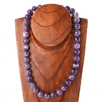 Amethyst necklace beads 14 mm 52 cm