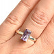 Amethyst ring cut rectangle size 58 Ag 925/1000 2.7g